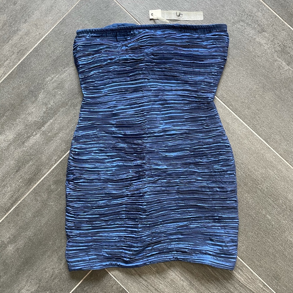 Ya Los Angeles Blue Strapless dress - S NWT